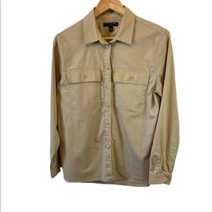 BANANA REPUBLIC Dillon Shirt Heavy Tan Button Up Cargo Shirt M